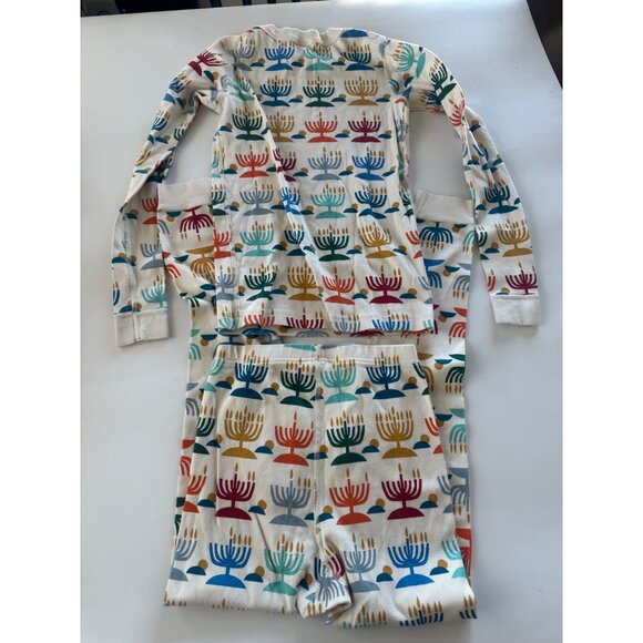 Hanna Andersson Kids Holiday Long John Pajama Set in Rainbow Hanukkah Size 12 - Picture 2 of 4